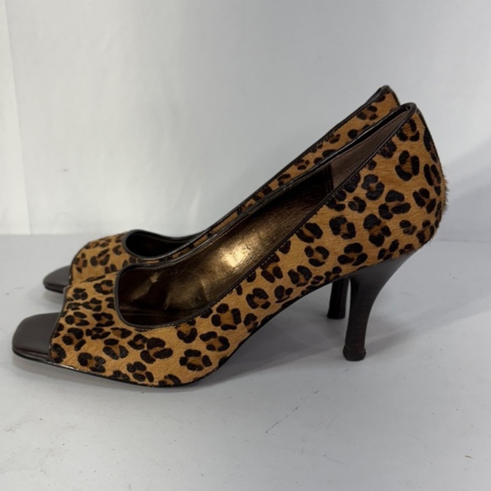🪺Victor Alfaro Brown black Leopard Print Heels: